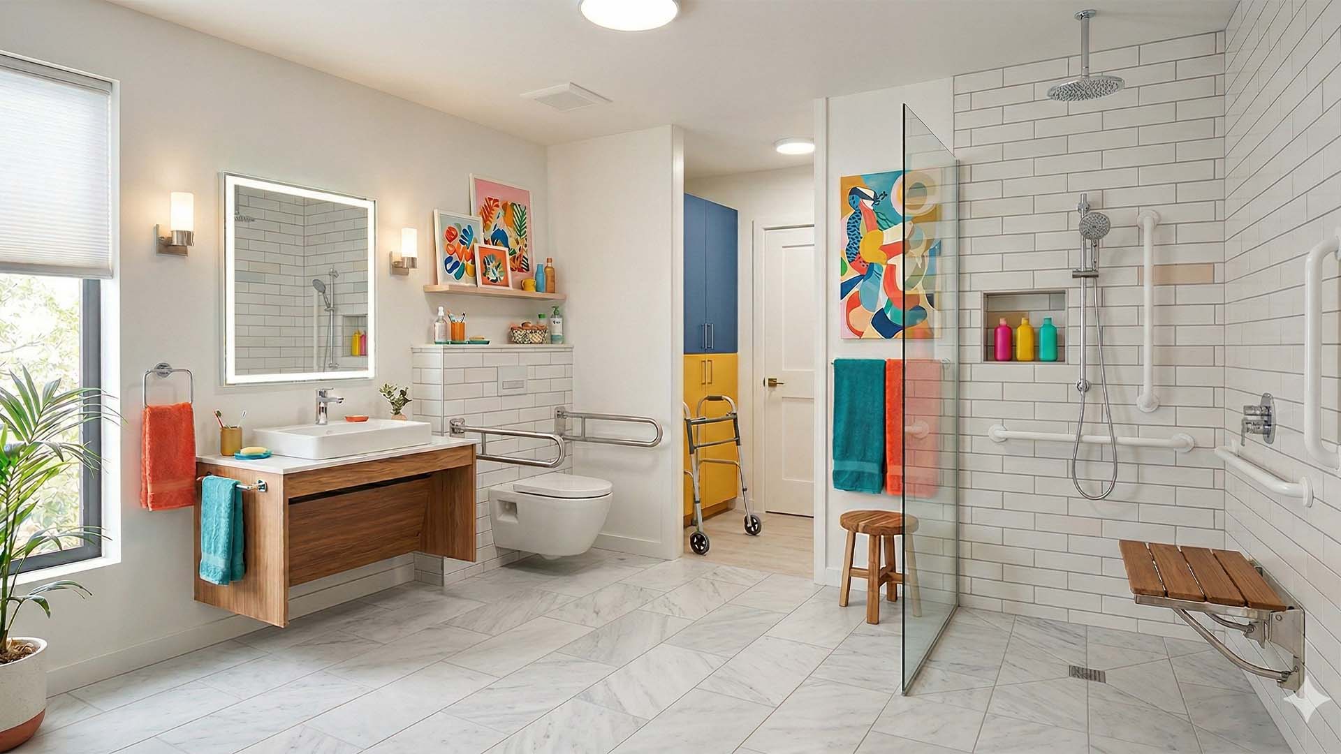 Bathroom remodeling project in Clarksville TN with custom tile shower and vanity